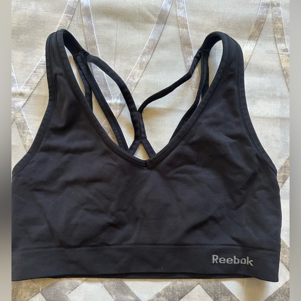 Black Reebok sports bra -strappy back M
